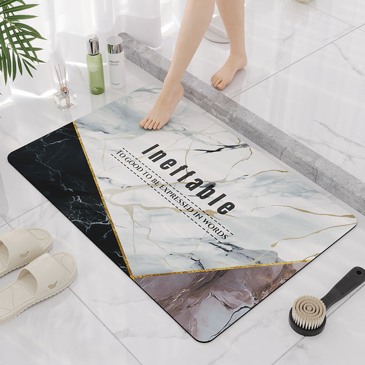 Elegant Marble Design Bathroom Mat Bowlift