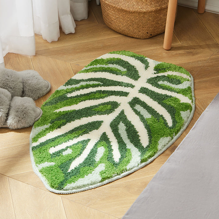 Leaf-Shape Area Rug for Home Decor