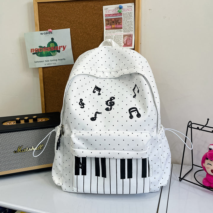 Musical-Themed Casual Backpack Bowlift