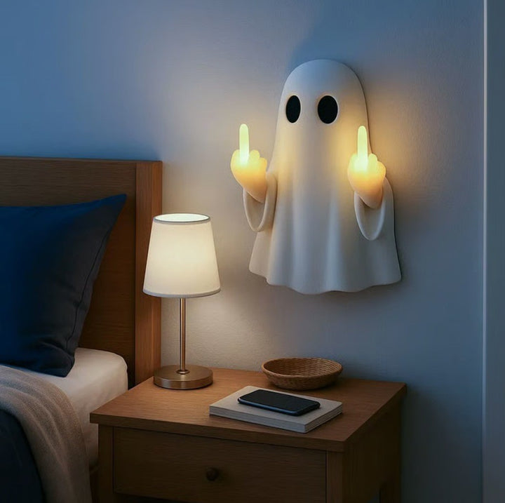 Whimsical Ghost and Bat Decorative Figurine Bowlift