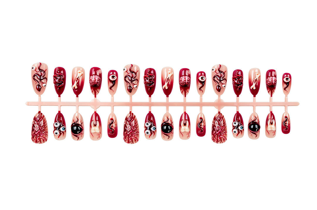 Artificial nail set with creative Halloween motifs Bowlift