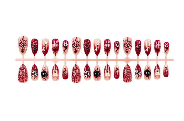 Artificial nail set with creative Halloween motifs Bowlift