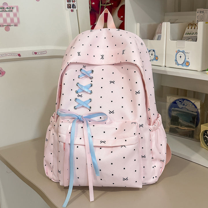 Stylish Lace-Up Embellished Backpack Bowlift