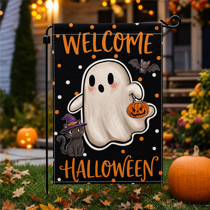 Halloween Welcome Decorative Garden Flag