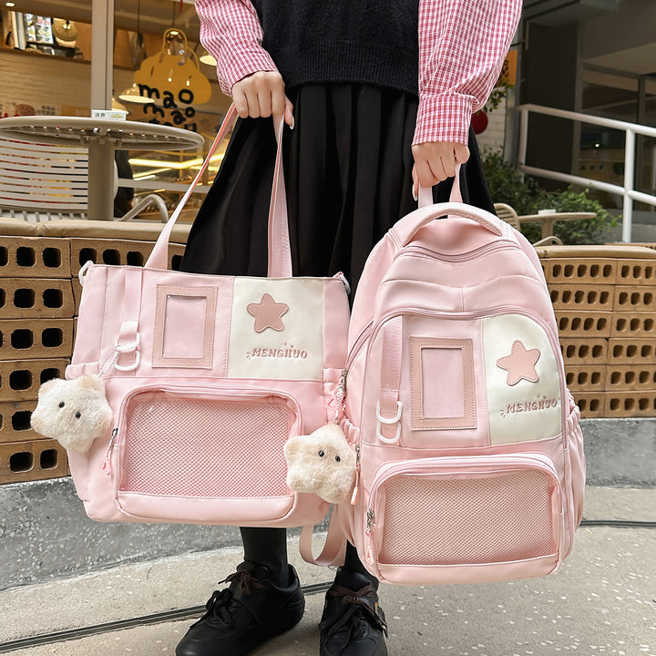 Structured Casual Backpack with Transparent Pocket Bowlift