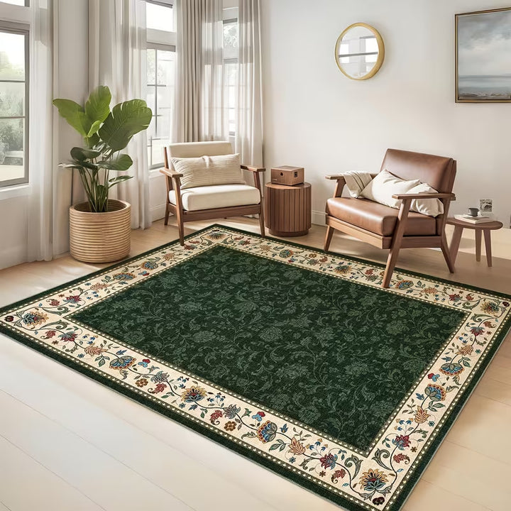 Vintage Floral Pattern Area Rug Bowlift