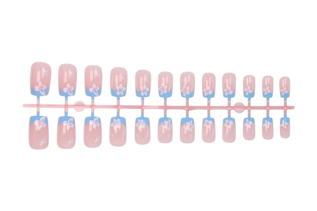 Artificial nail set with delicate flower designs Bowlift