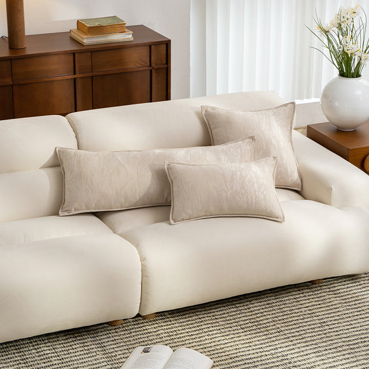 Square velvet cushion cover with fine crinkle texture Bowlift