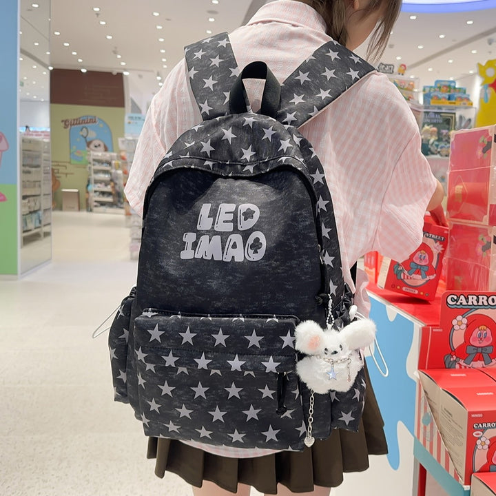 Fun Starry Patterned Backpack Bowlift