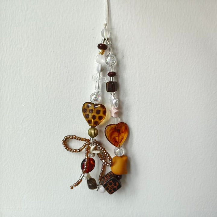 Beaded Heart Charm Necklace Bowlift