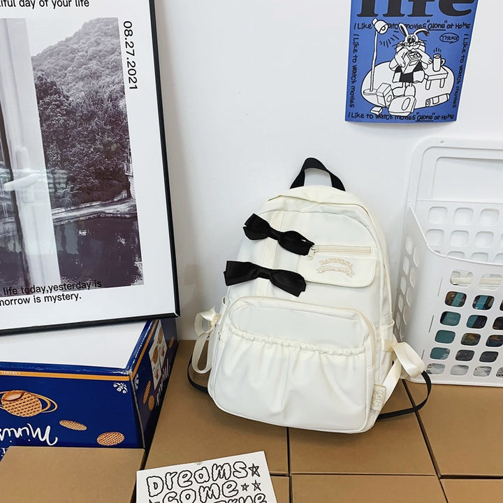 Charming Bow-Appliqué Casual Backpack Bowlift