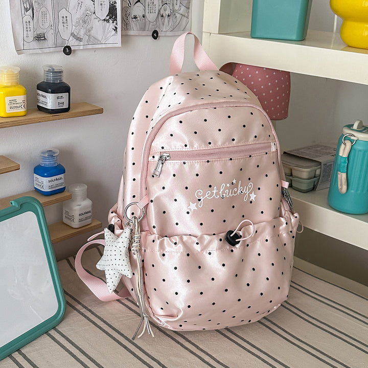 Lightweight Polka Dot Patterned Backpack Bowlift