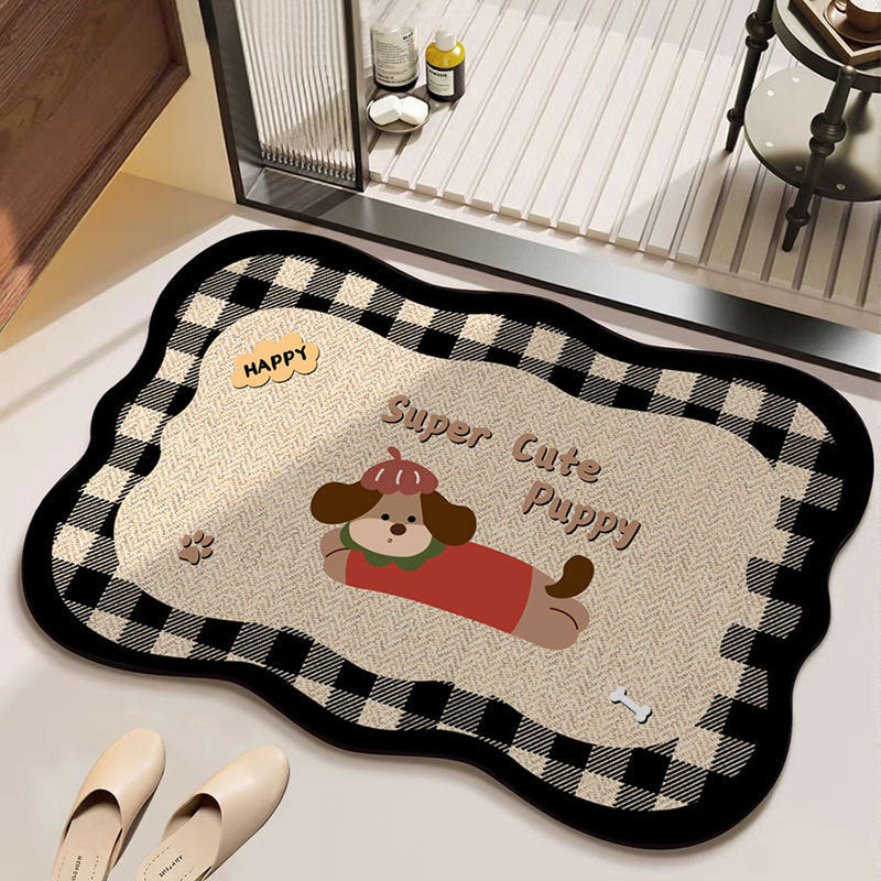 Cartoon Dog-Themed Decorative Bath Mat Bowlift