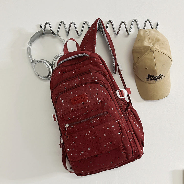 Star-Patterned Backpack with Multiple Compartments Bowlift