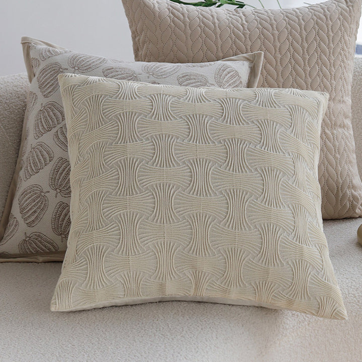 Decorative cushion with structured stripes and soft cotton cover Bowlift