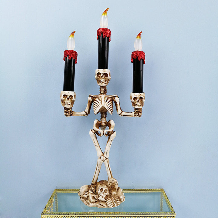 Skeleton Candle Holder Candelabra Bowlift