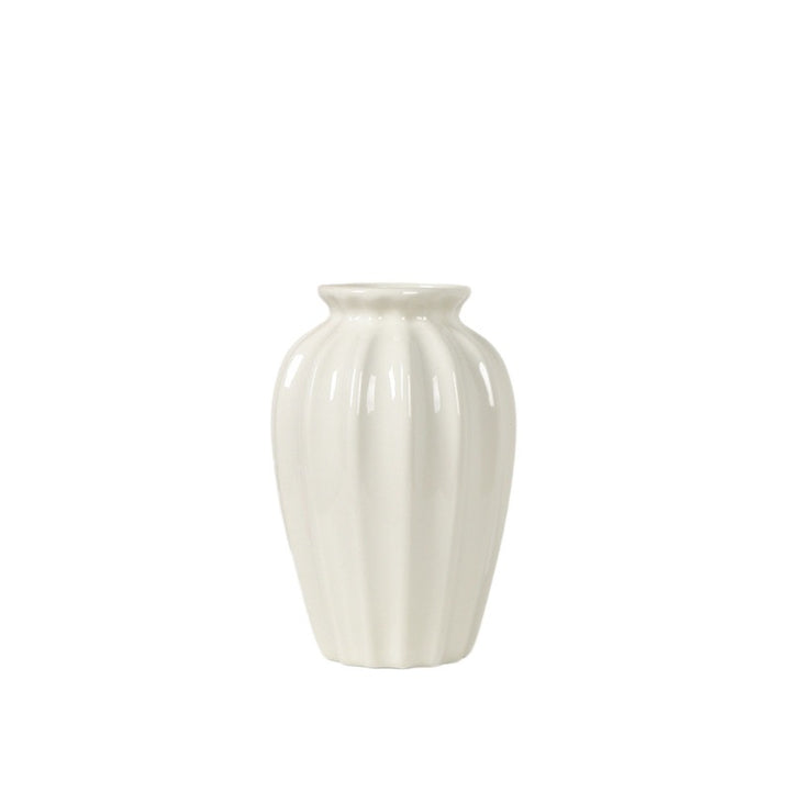 Elegant Pleated Ceramic Flower Vase Bowlift