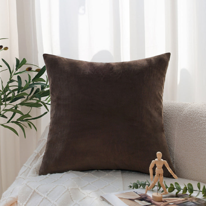 Square cord decorative pillow cover with fine ribbed structure and concealed zipper Bowlift