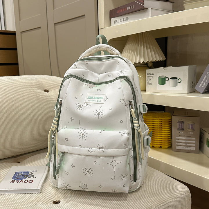 Stylish Star-Embellished School Backpack Bowlift