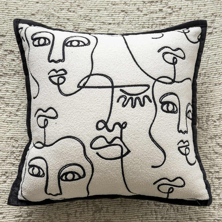 Cushion with plaid pattern