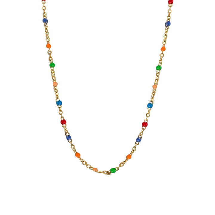 Colorful Beaded Chain Necklace Bowlift