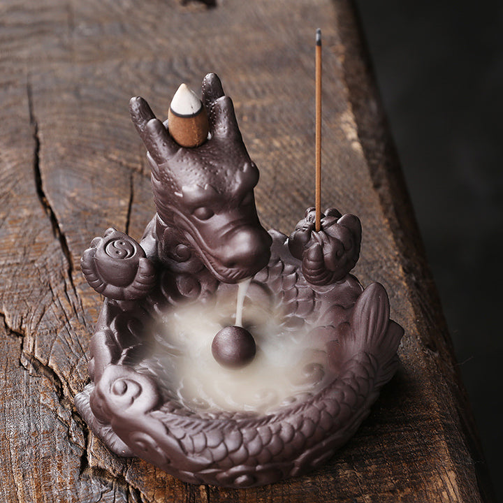 Decorative Dragon-themed Incense Fountain