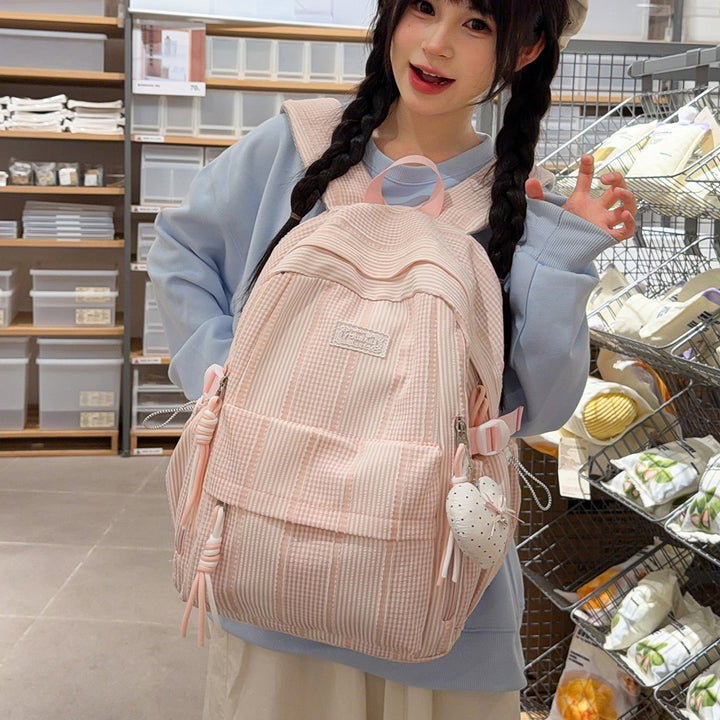 Stylish Striped Casual Backpack Bowlift