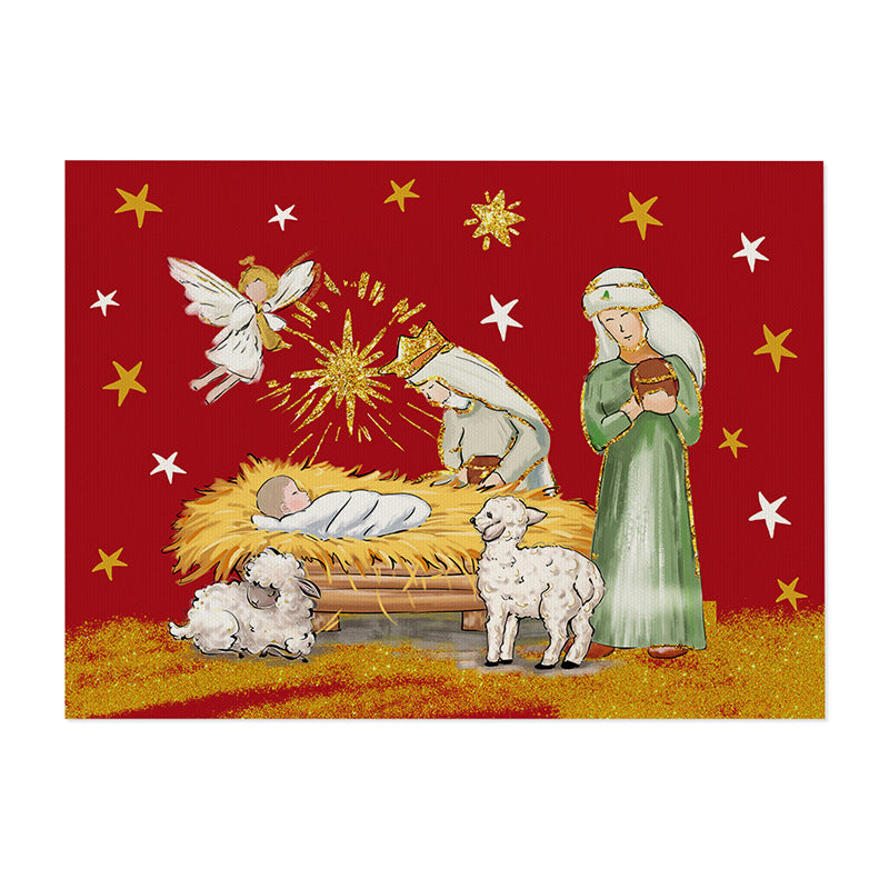 Festive Nativity Canvas Wall Art Panel