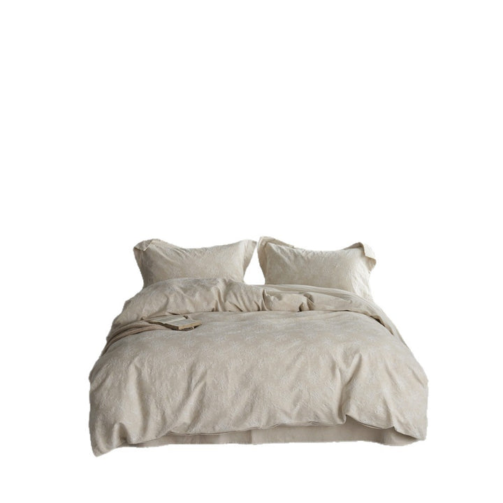 Bedding set made of cotton blend with patchwork ornamentation