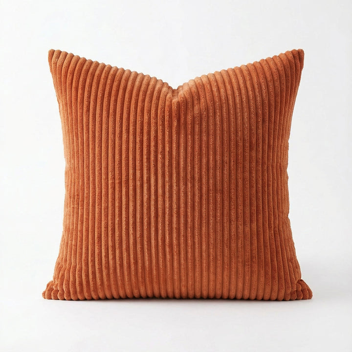 Plush Vertical Corduroy Ribbed Square Throw Pillow Cover