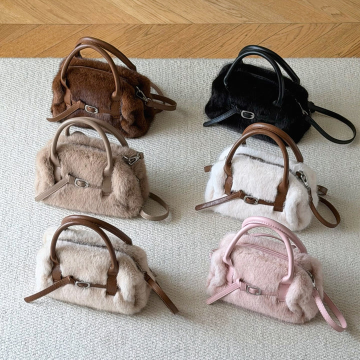 Elegant Faux Fur Handheld Handbag