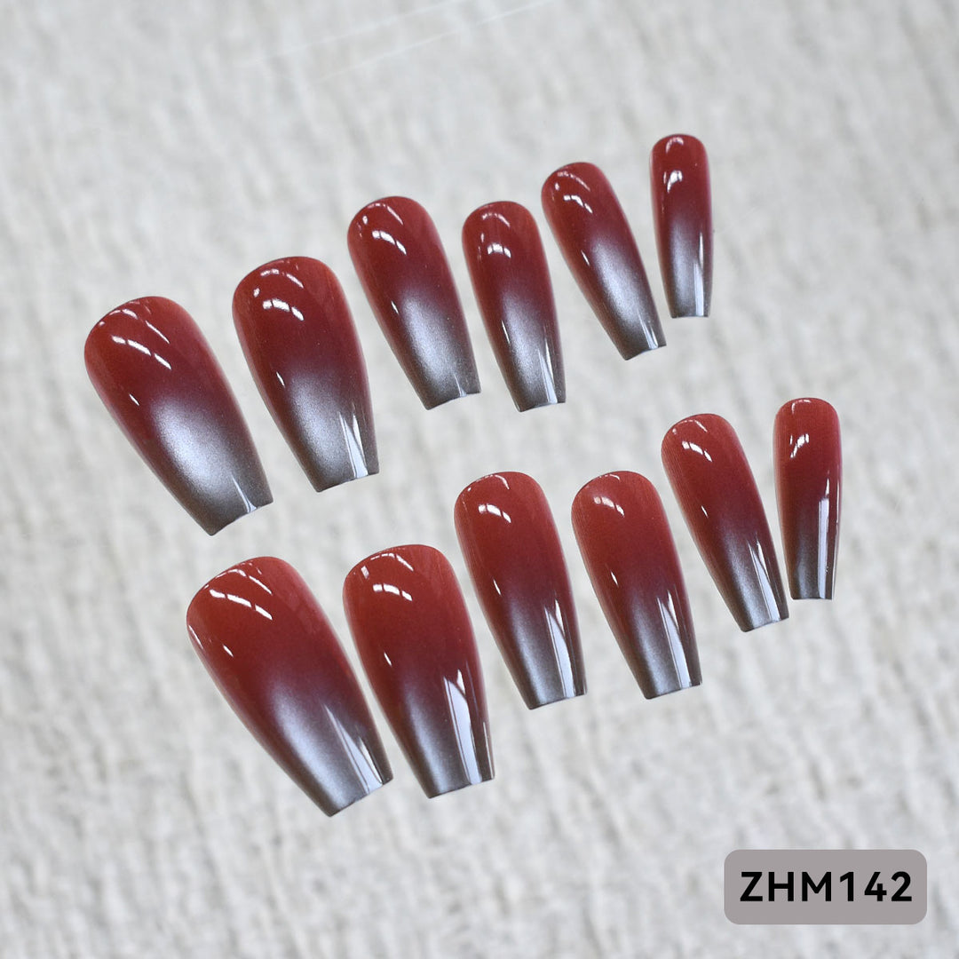Artistic Press-On Nail Set with Cherry Blossom Design Bowlift
