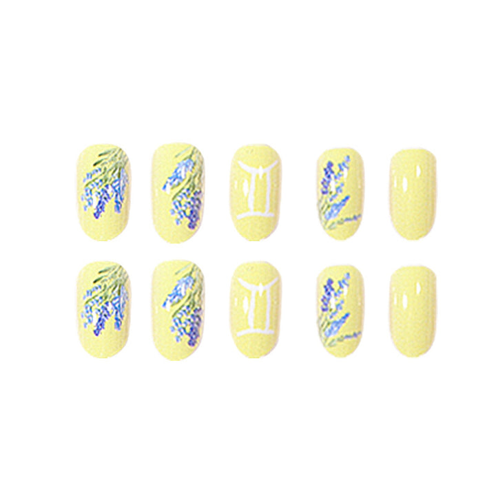 Artistic Lavender-Inspired Press-On Nails Bowlift