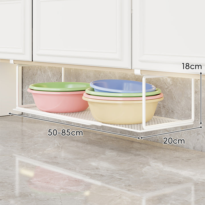 Adjustable Under-Cabinet Sliding Mesh Storage Shelf Rack