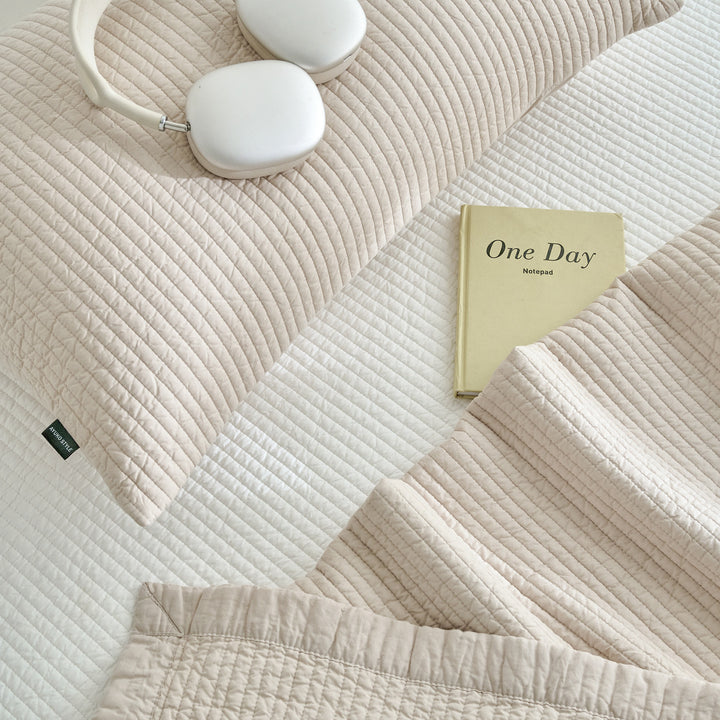 Quilted Cotton Lightweight Bedspread and Pillow Shams Set