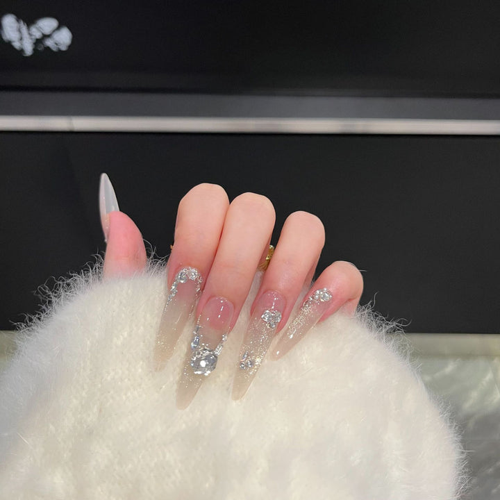 Premium Rhinestone-Embellished Press-On Nail Set