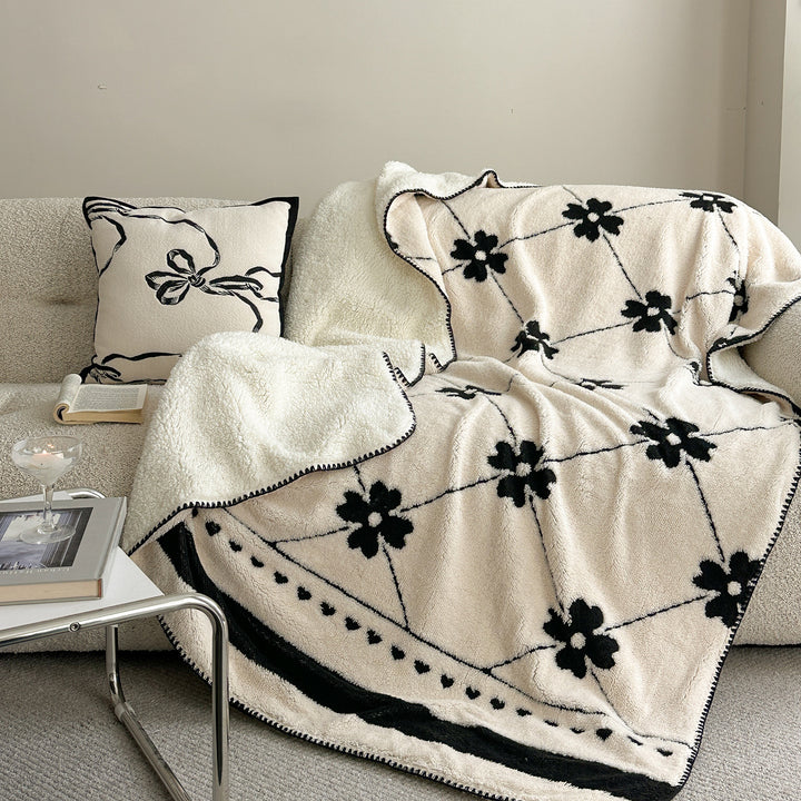 Plush Butterfly Sherpa Reversible Throw Blanket