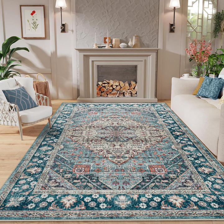 Ornate Vintage-Inspired Area Rug Bowlift
