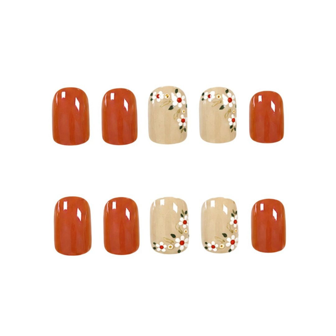 Floral Art Acrylic Nail Set Bowlift