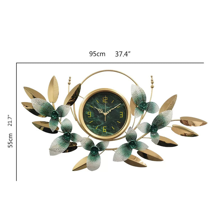 Decorative Metal Floral Wall Clock Bowlift
