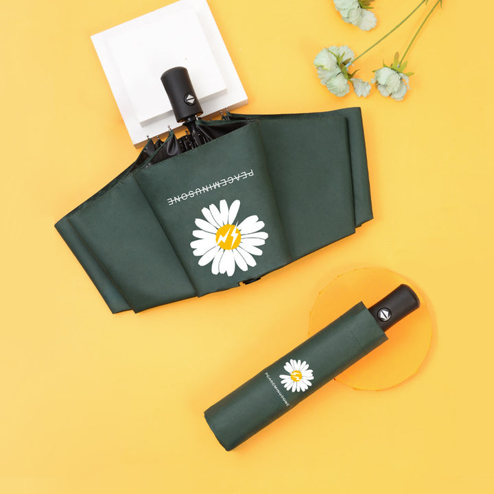 Women's UV Protection Folding Umbrella with Reflective Safety Surface Bowlift