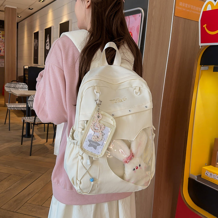 Cute Character-Themed Transparent Backpack Bowlift