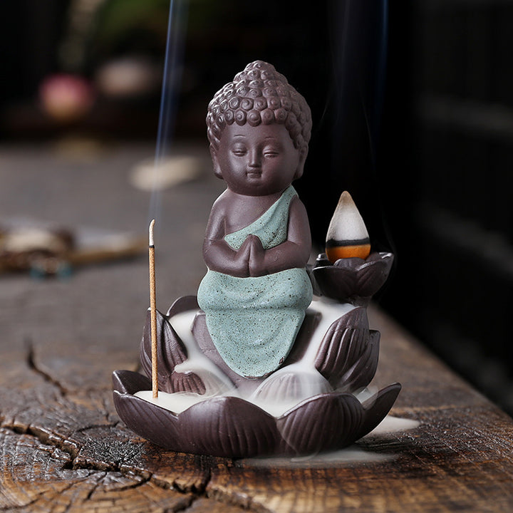 Buddhist-Themed Waterfall Incense Holder