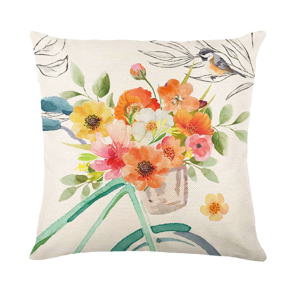 Botanical Watercolor Decorative Throw Pillow with Inspirational Quote