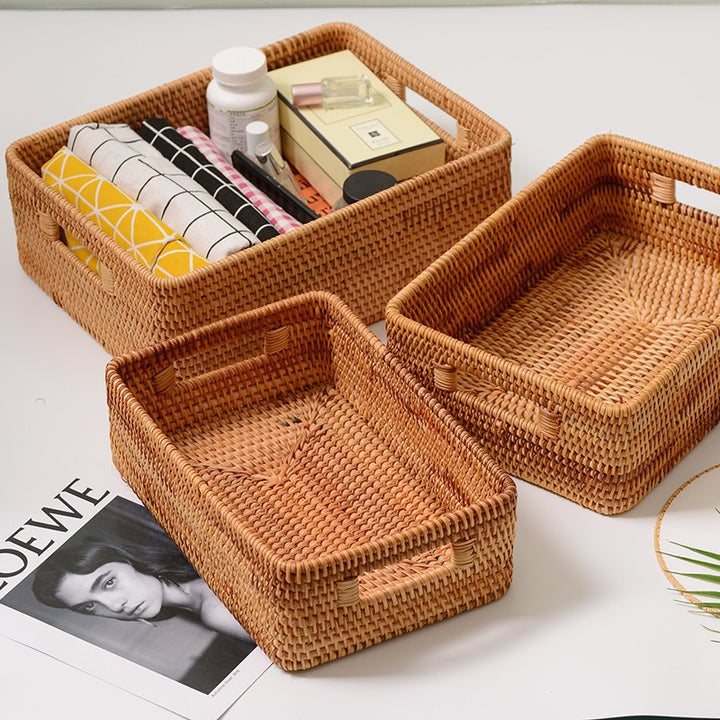 Rectangular Natural Woven Storage Basket