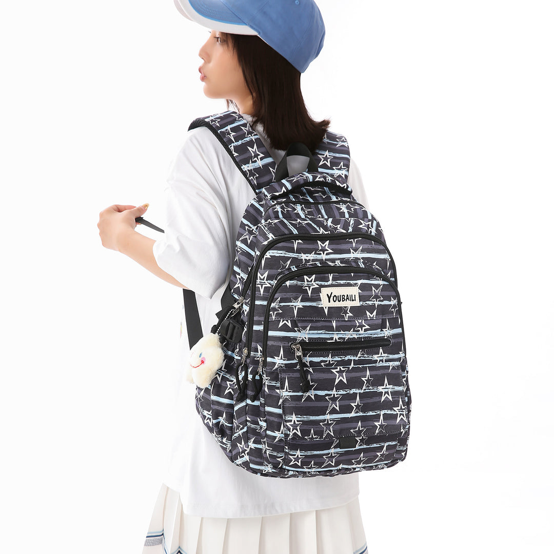 Fun Star-Patterned School Backpack Bowlift