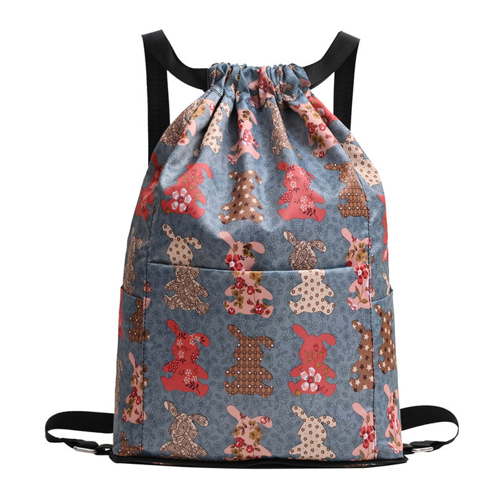 Drawstring Floral Print Backpack Bowlift