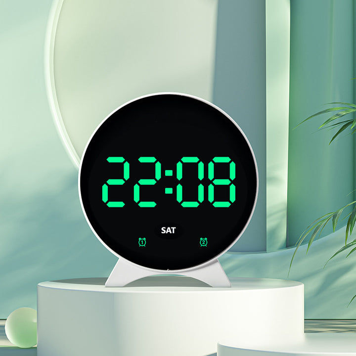 Digital alarm clock with large LED display and adjustable light sensor Bowlift