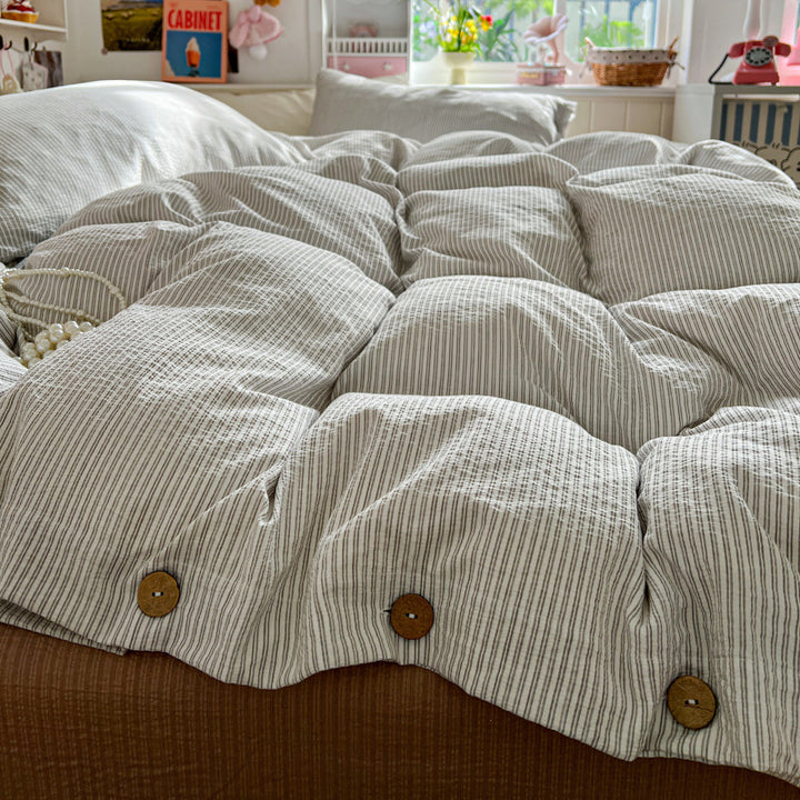Textured Cotton Duvet Cover Set