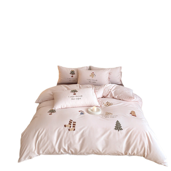 Printed Microfiber Duvet Cover and Pillowcase Set